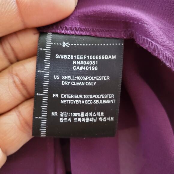 Twelve By Twelve Purple Sheer Ruffle Pullover Top M - Picture 9 of 9